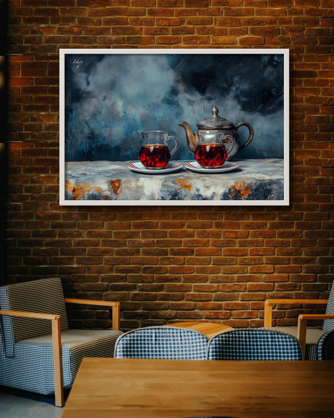 Turkish Tea Decor Tea Set Wall Art Traditional Tea Room Print Cozy Kitchen Art Turkish Style Elegant Tea Decor Boho Ethnic Art - Image 4