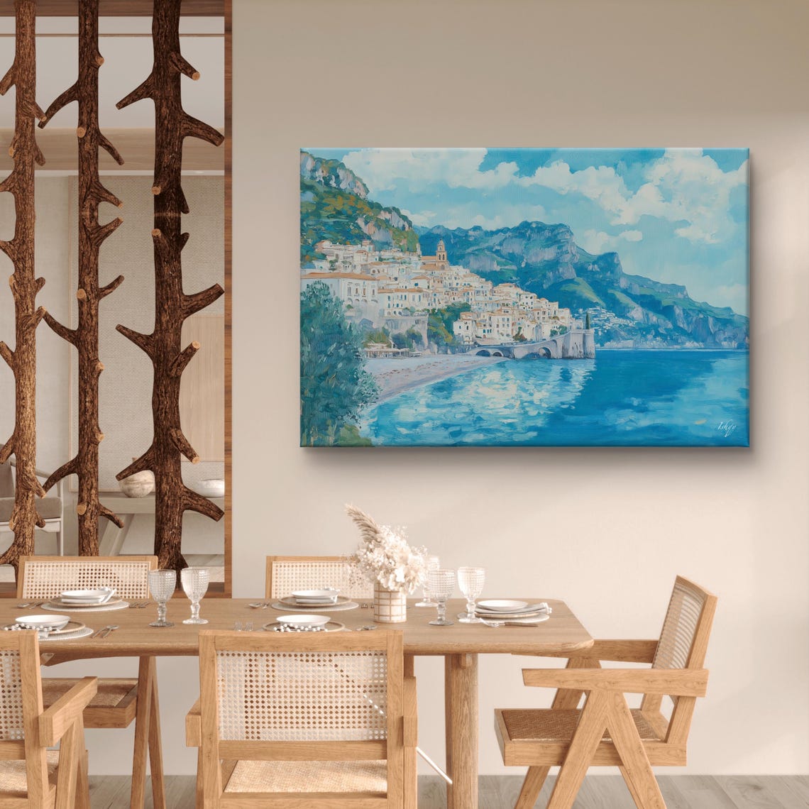 Amalfi Coast Town Cliffsides Turquoise Sea Coastal Italy Poster - Image 4