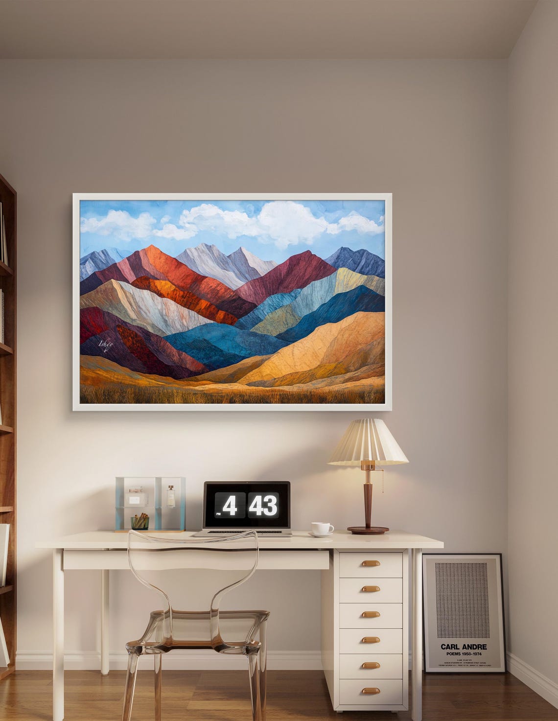 Vibrant Layered Mountain Ranges Colorful Blue Sky Landscape Poster - Image 3