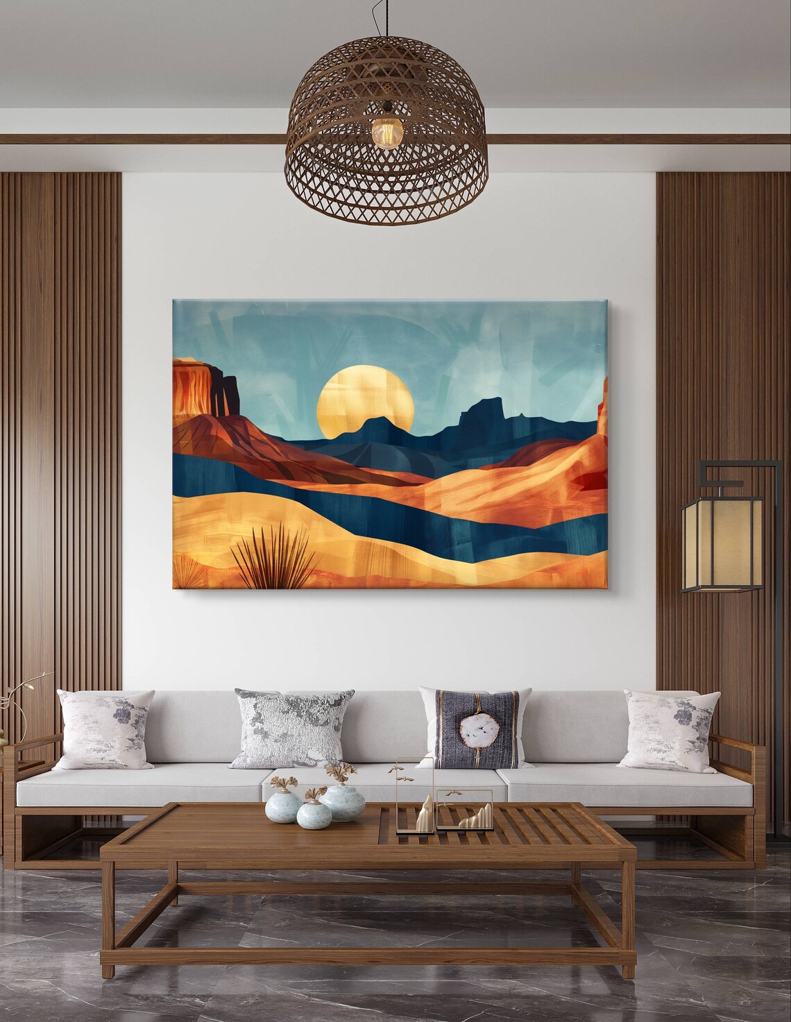 Desert Sunset Southwest Landscape, Boho Art Print - Image 4