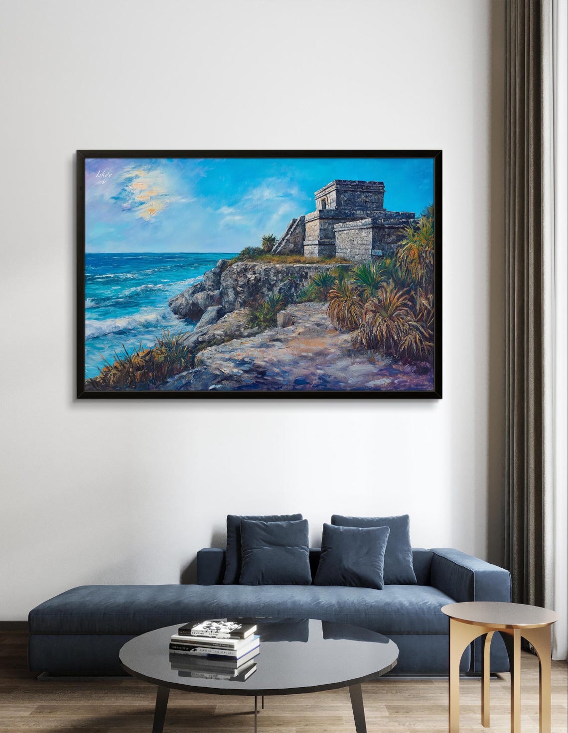 Tulum Ruins Clifftop Caribbean Sea Temple Ancient Maya Poster - Image 2