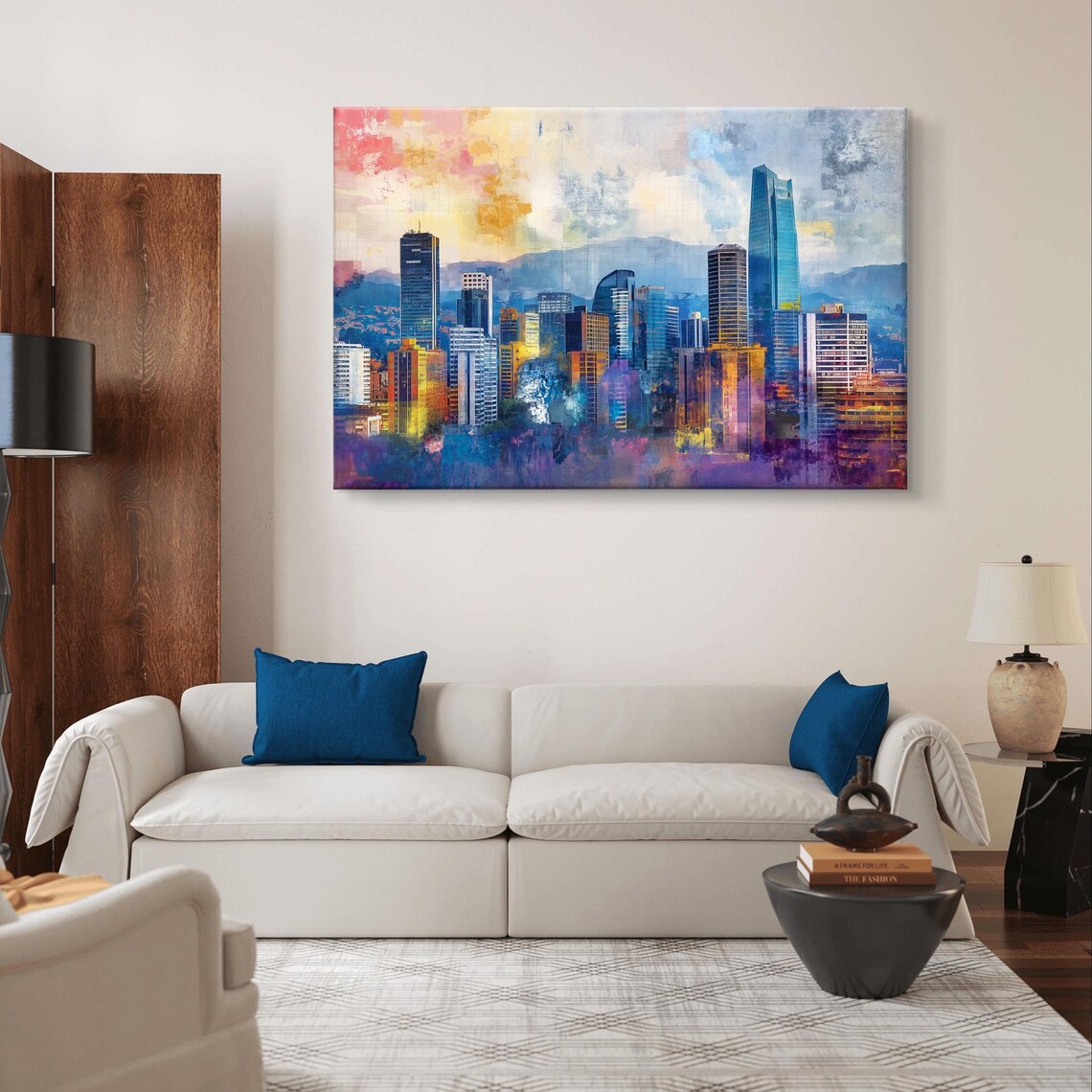 Bogota Skyline Art Colorful Cityscape Colombia Urban Decor Modern City Print Bogota Wall Art Abstract Skyline Urban Landscape Art - Image 6