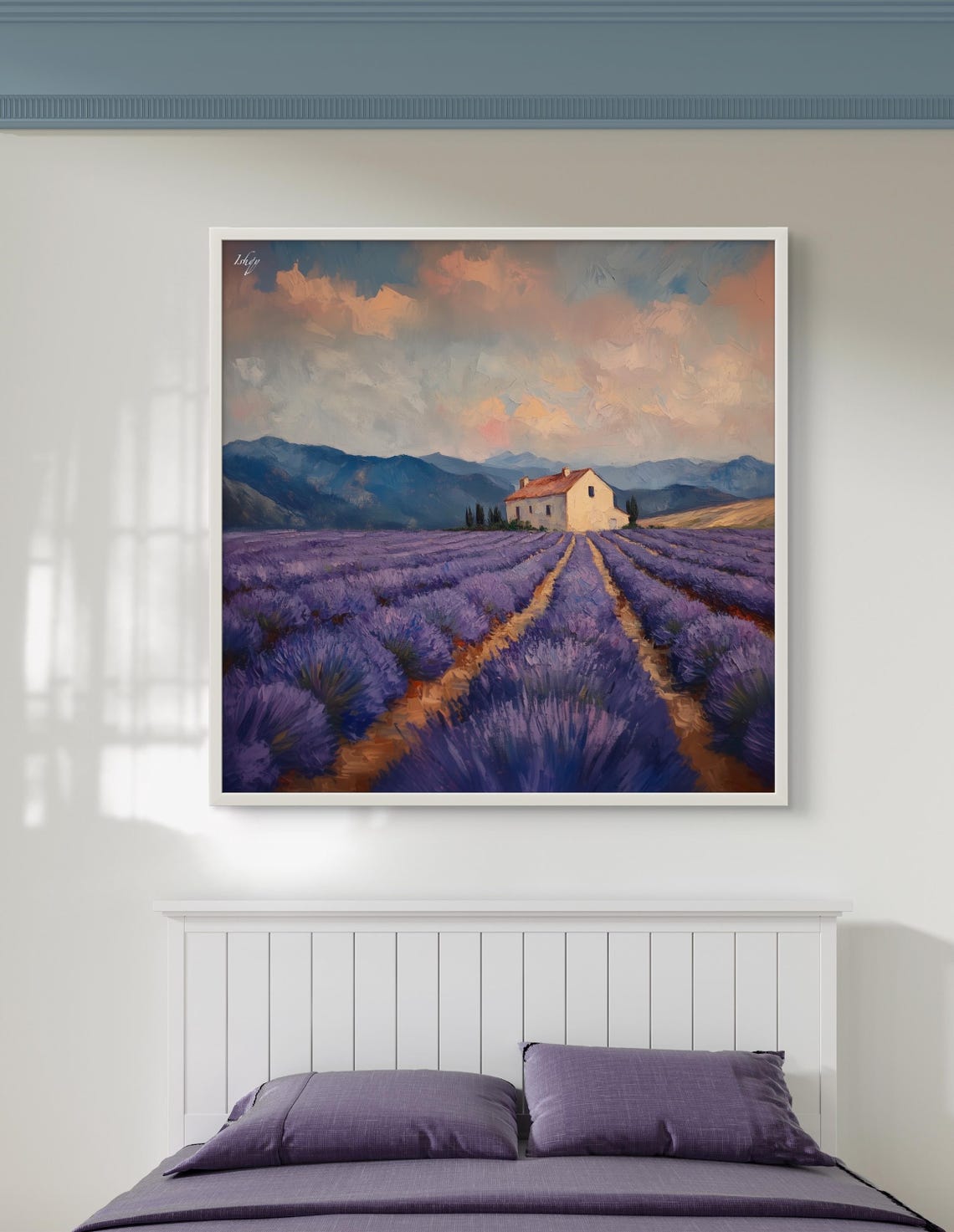 Purple Lavender Fields Stone Farmhouse Provence Countryside Art Poster - Image 3