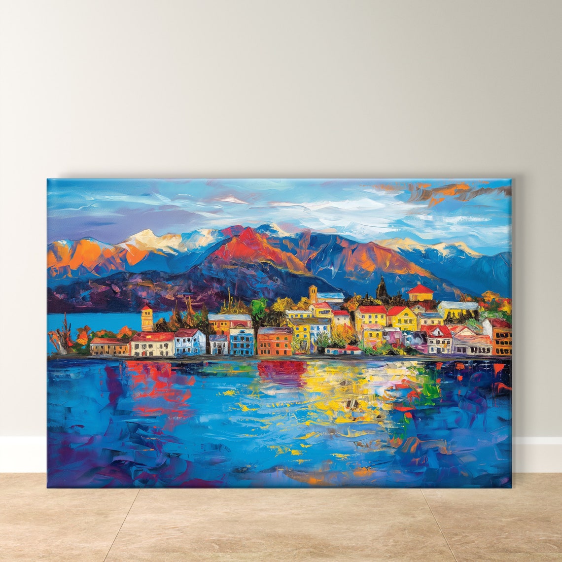 Bariloche Argentina Lakeside Town and Andes Mountains Sunset Poster
