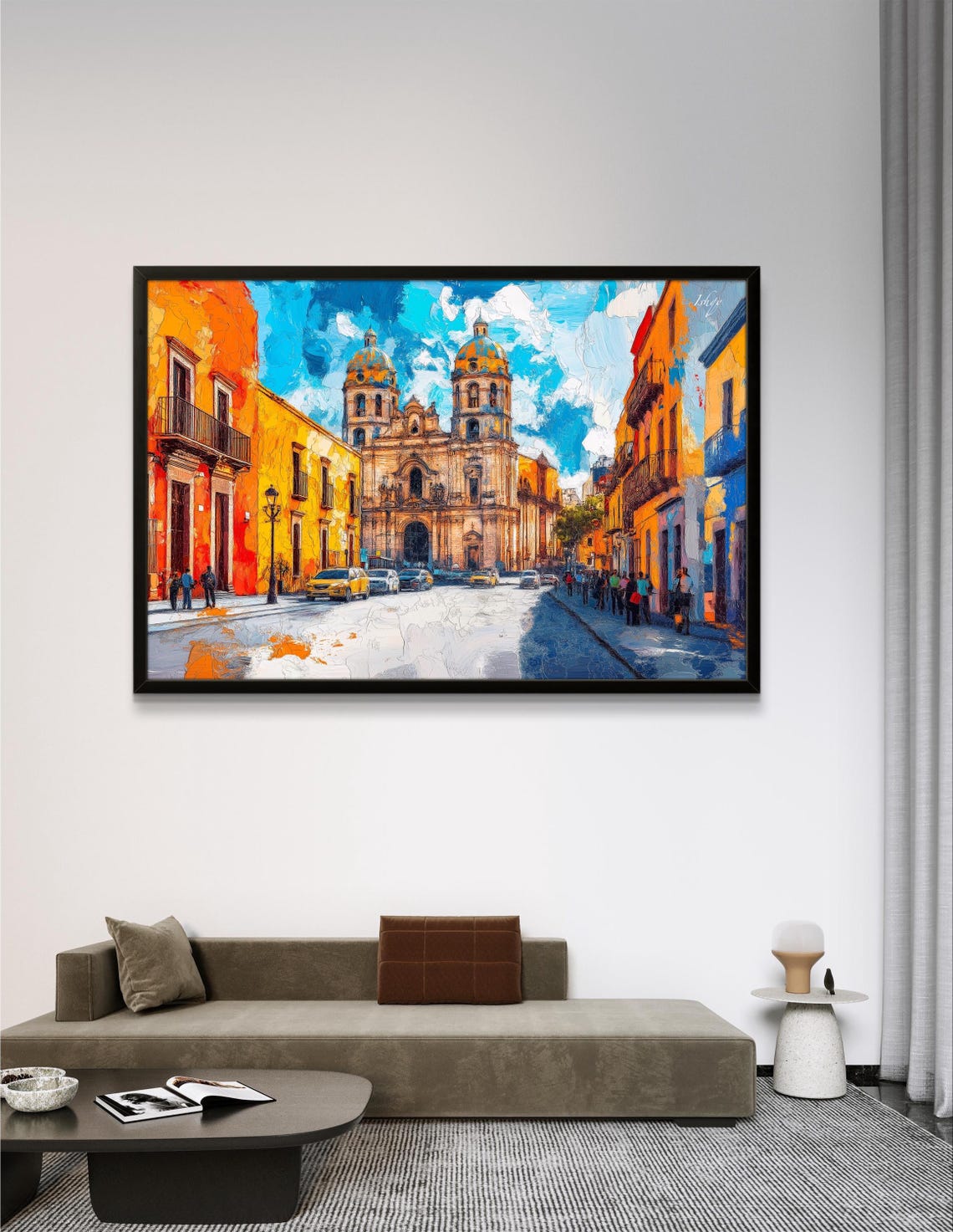 Puebla Wall Art Mexican Pueblo Art Mexico Decor Vibrant Mexican Town Print Cultural Wall Art Travel Art Print Colorful Living Room Art - Image 2
