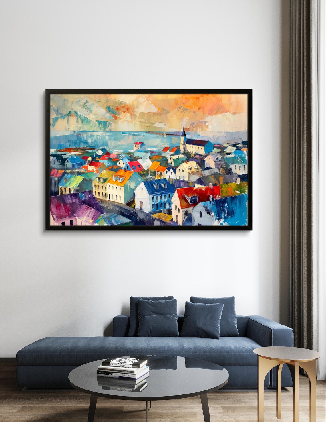 Reykjavik City Art Iceland Decor Gift Coastal Wall Print Colorful Cityscape Nordic Home Decor Scenic Iceland Art Vibrant Travel Piece - Image 2