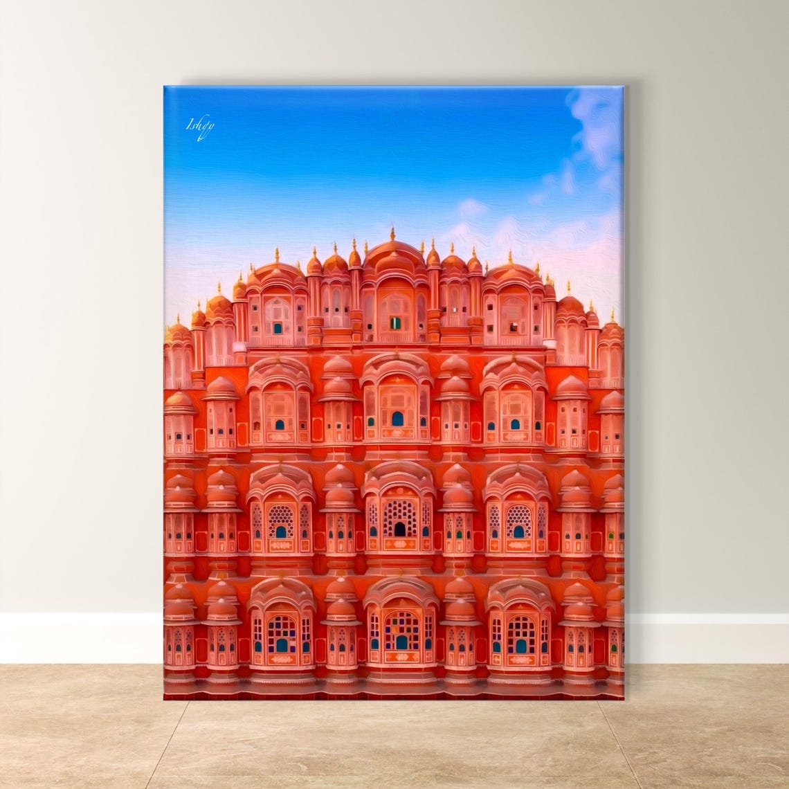 Hawa Mahal Jaipur Pink Palace Facade Iconic India Travel Poster