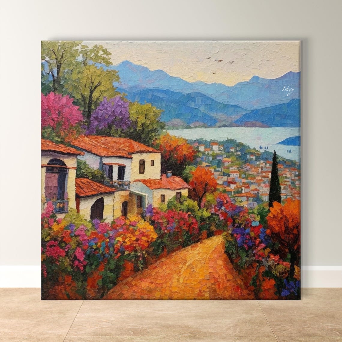 Valle de Bravo Lakeside Town Blue Mountain View Mexico Poster