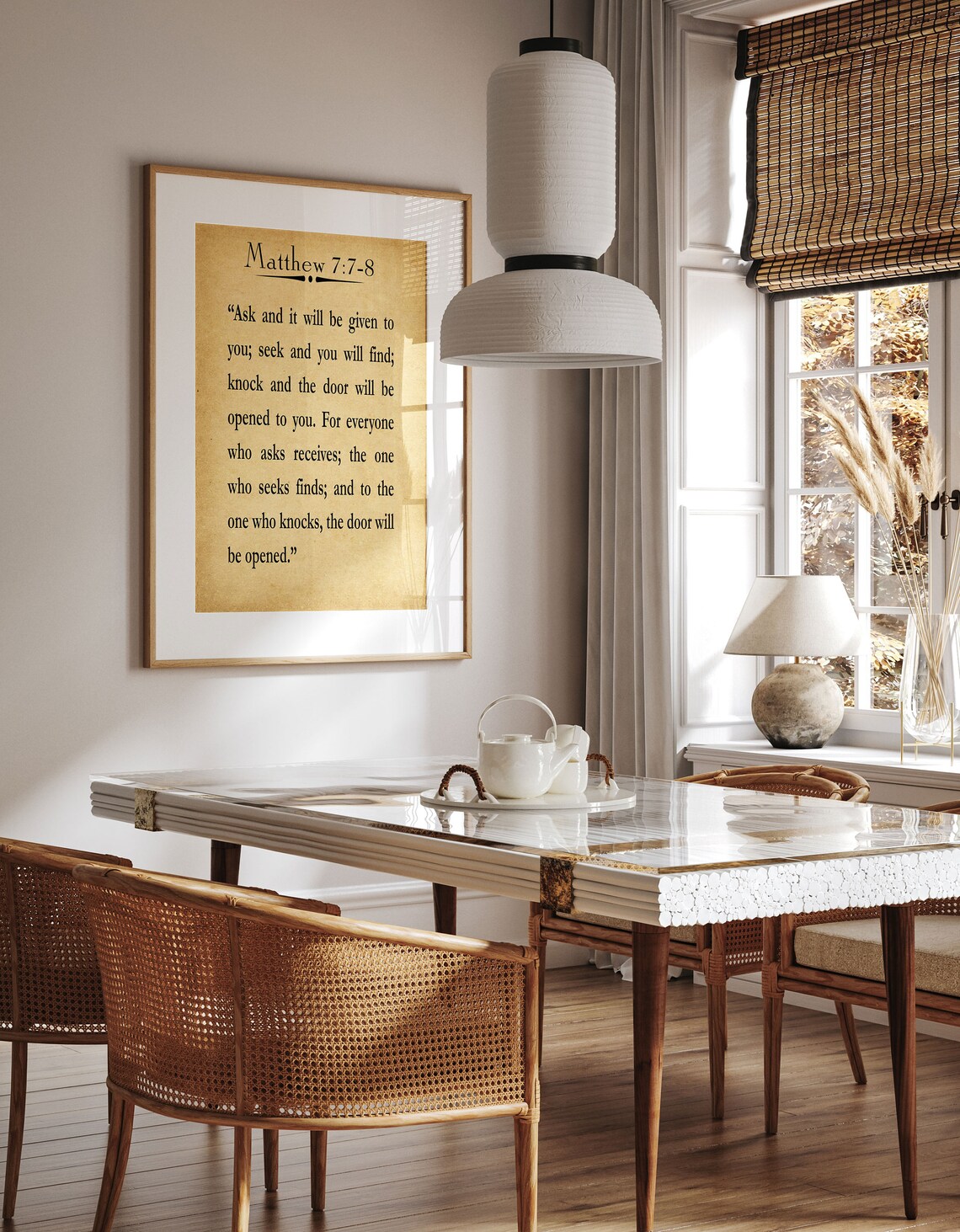 Matthew 7:7-8 Scripture Poster, Bible Wall Art - Image 2