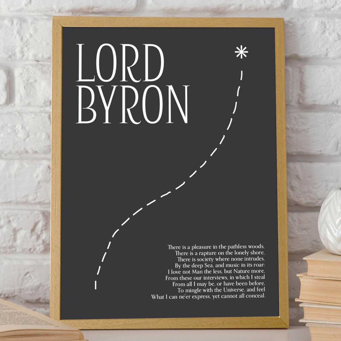 Lord Byron Pathless Woods Poetry Quote Minimalist Art Poster - Image 2