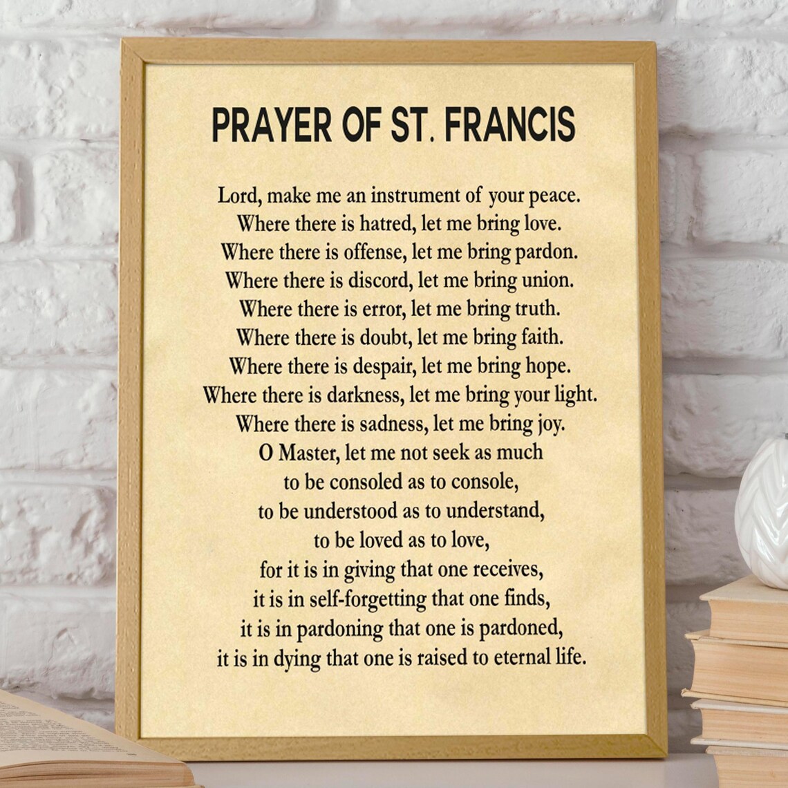 Prayer of St Francis Christian Scripture Art Print