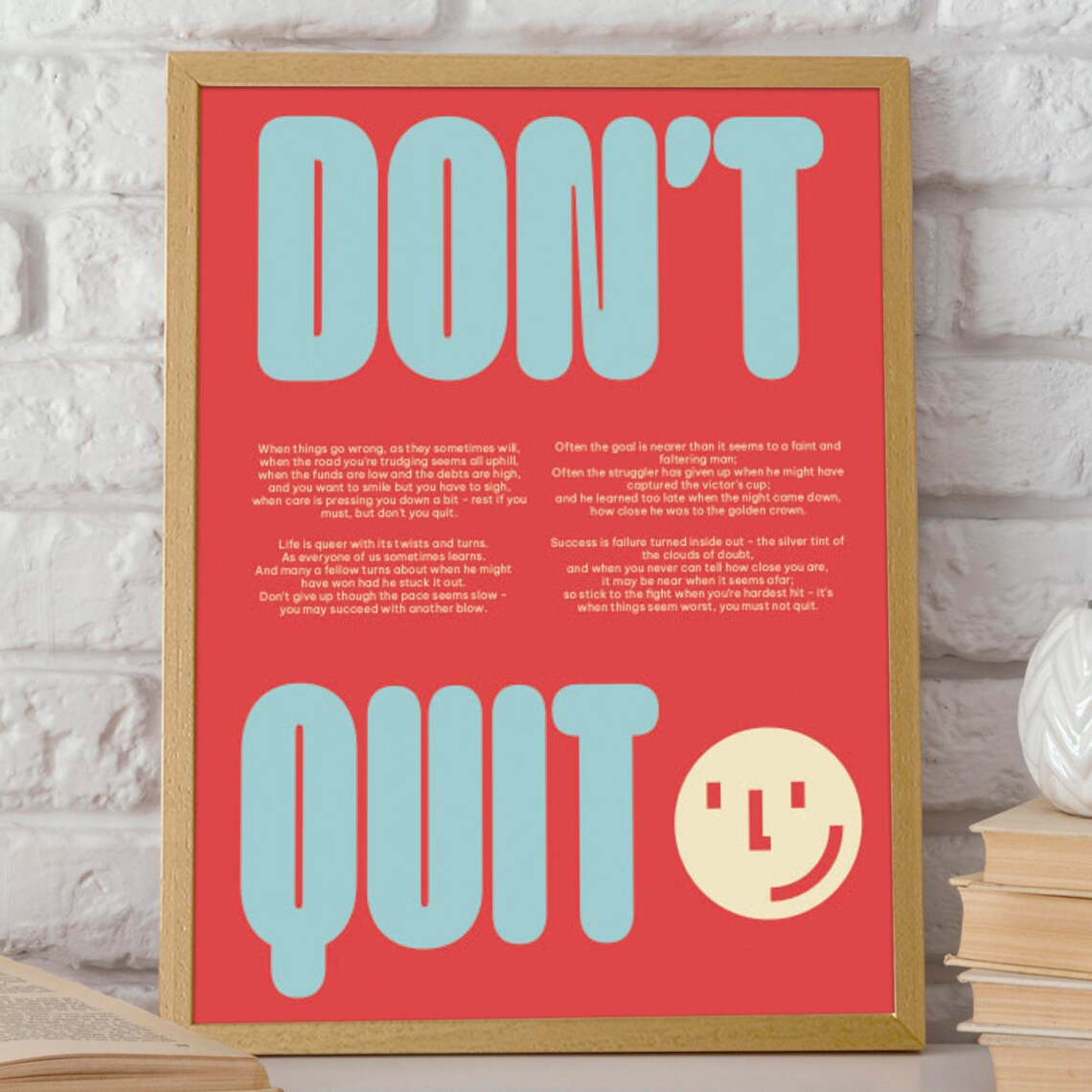 Don't Quit Poem Edgar Albert Guest Inspirational Perseverance Poster - Image 2