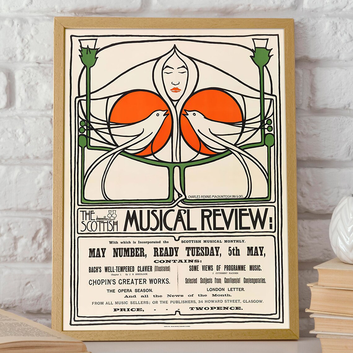 Scottish Art Nouveau by Charles Rennie Mackintosh, Art Print - Image 2