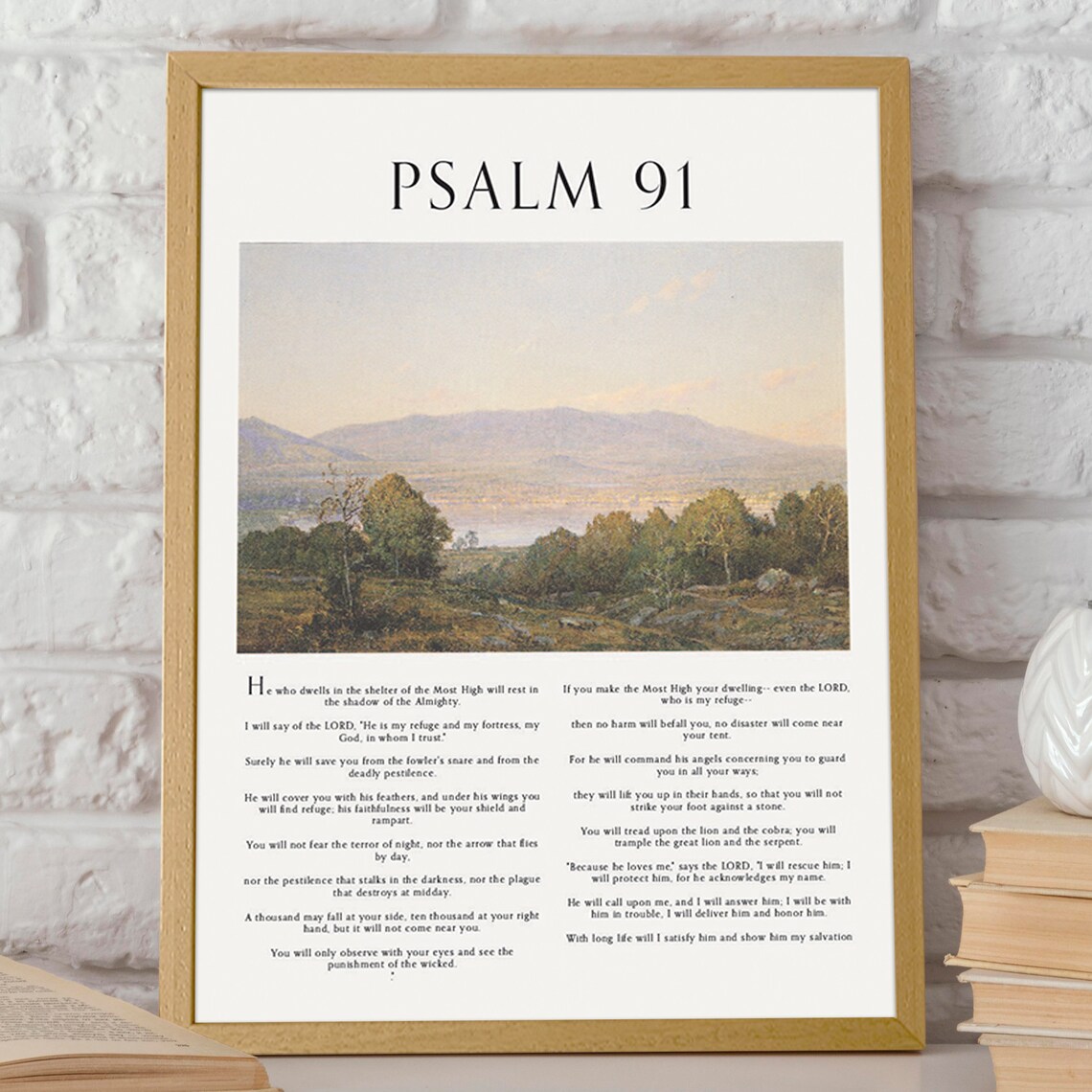 Psalm 91 Scripture Art Print for Hallway & Office - Image 2