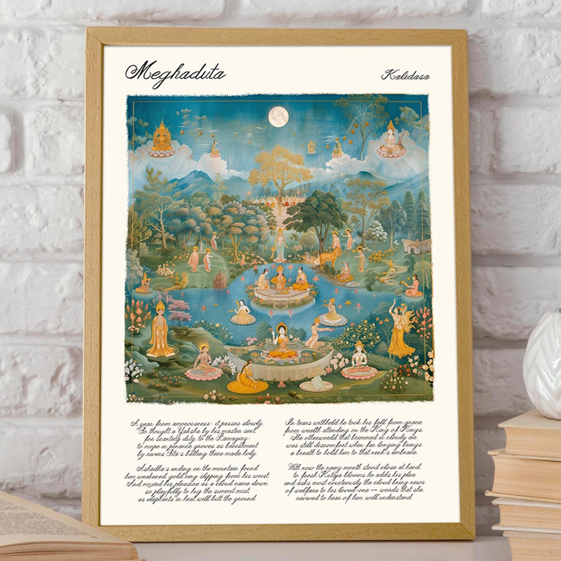 Celestial Dance Indian Pichwai Art Poster Indian Deities Painting Mythological Artwork Wall Decor Poster Or Print - Image 2