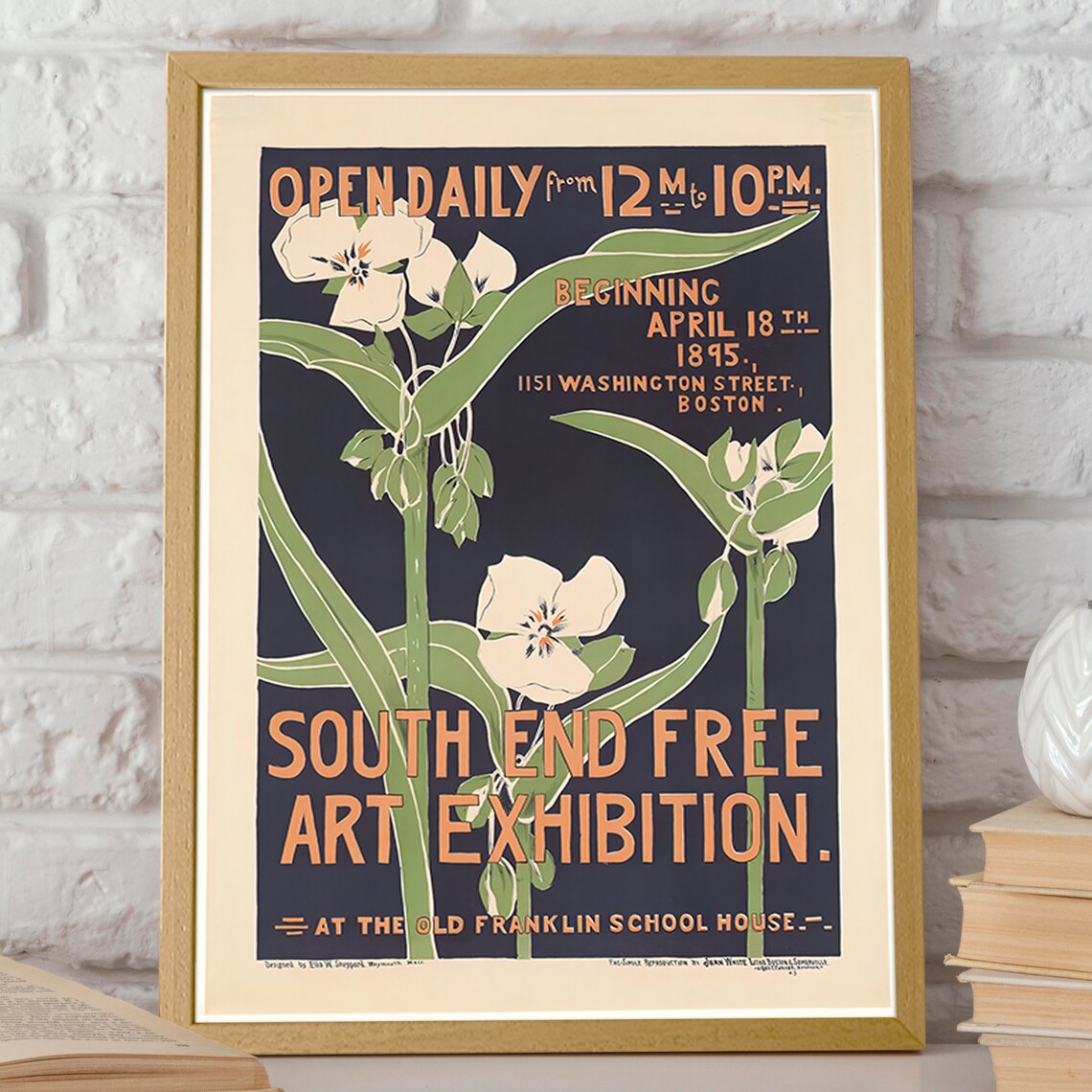 Victorian Art Nouveau Flower Exhibition Art Print - Image 2