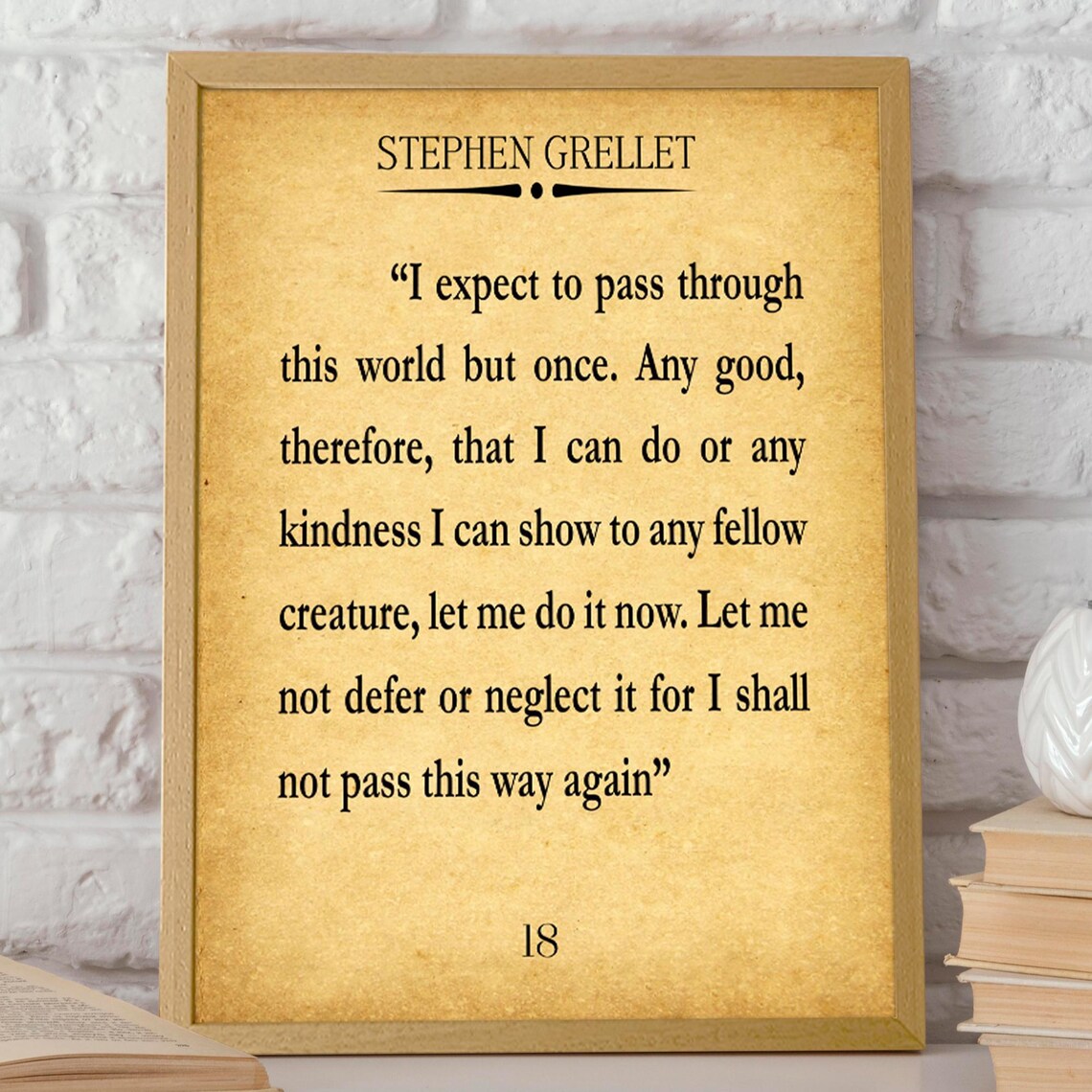 Kindness Quote by Stephen Grellet, Typography Art Print