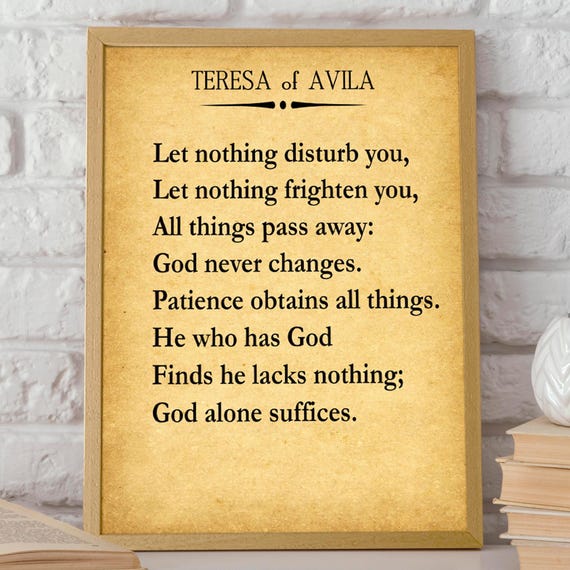 St Teresa Of Avila Quote Flower Quote Little Flower Quote Saint Quote Religious Wall Art Religious Poster Scripture Poster Scripture Decor