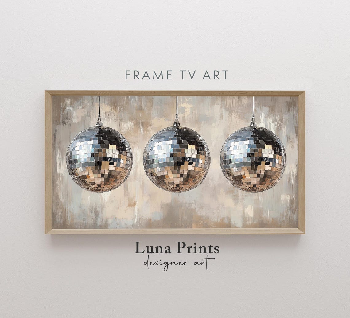 Disco Balls Art for New Year, Party Poster Print