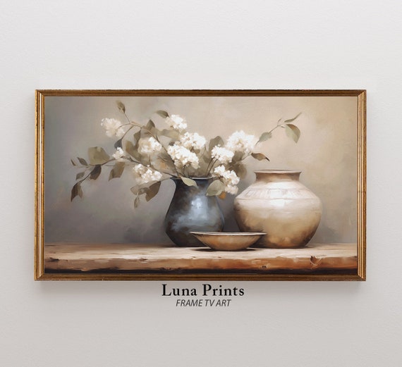 Spring Floral Frame TV Art, Hydrangea Still Life