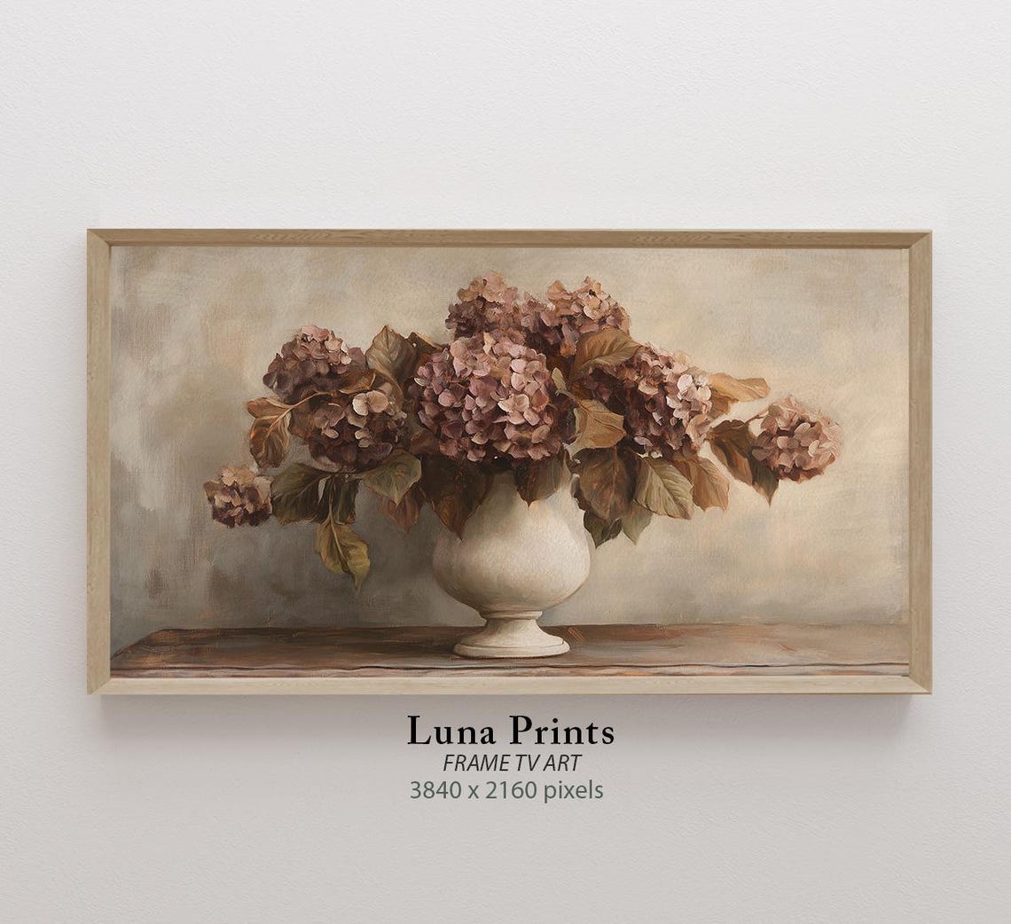 Fall Floral Frame - Autumn Hydrangea Art Print