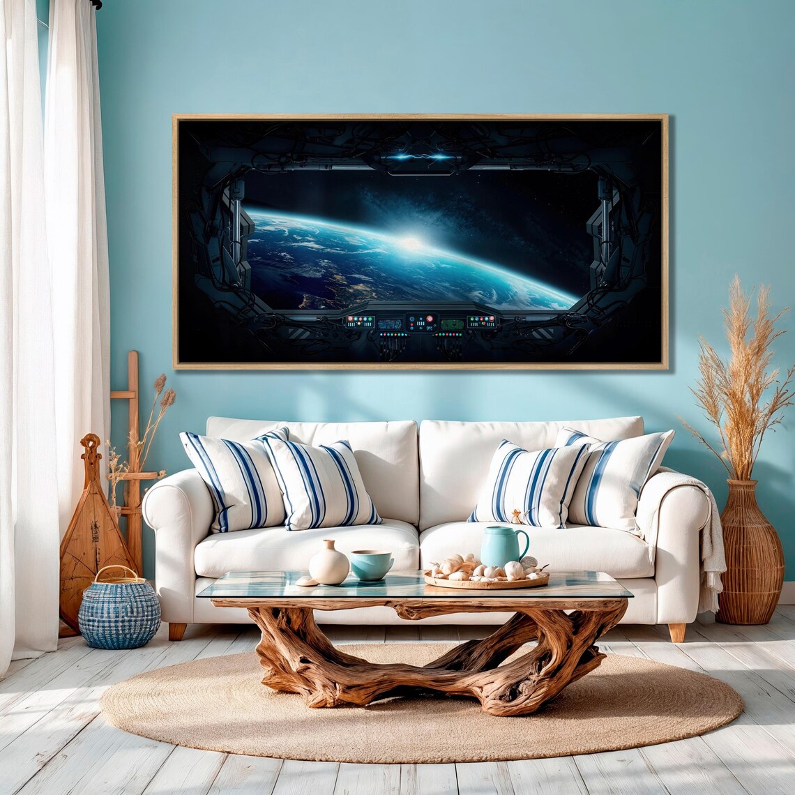 Planet Earth View From a Space Station Window Art Print - Image 2