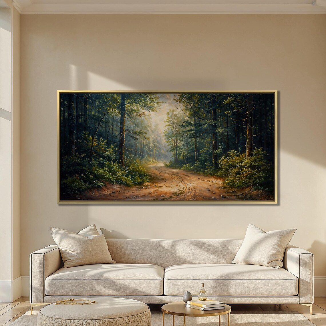 Forest Path Wall Art Morning Mist Lush Greenery Thees Print Farmhouse Decor Scenic Tranquil Nature Poster Gift Idea Ready To Hang - Image 5