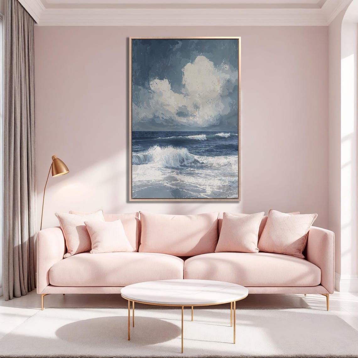 Deep Blue Ocean Waves Under Towering Dramatic Storm Clouds Poster - Image 5