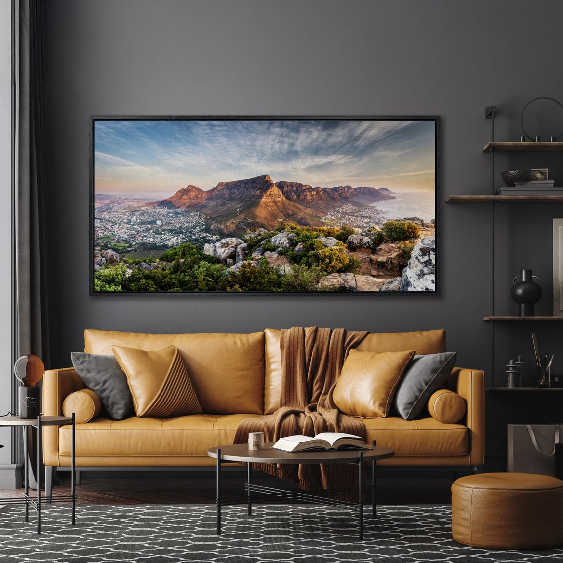 Table Mountain Cape Town South Africa Golden Light Panoramic Wall Art - Image 5