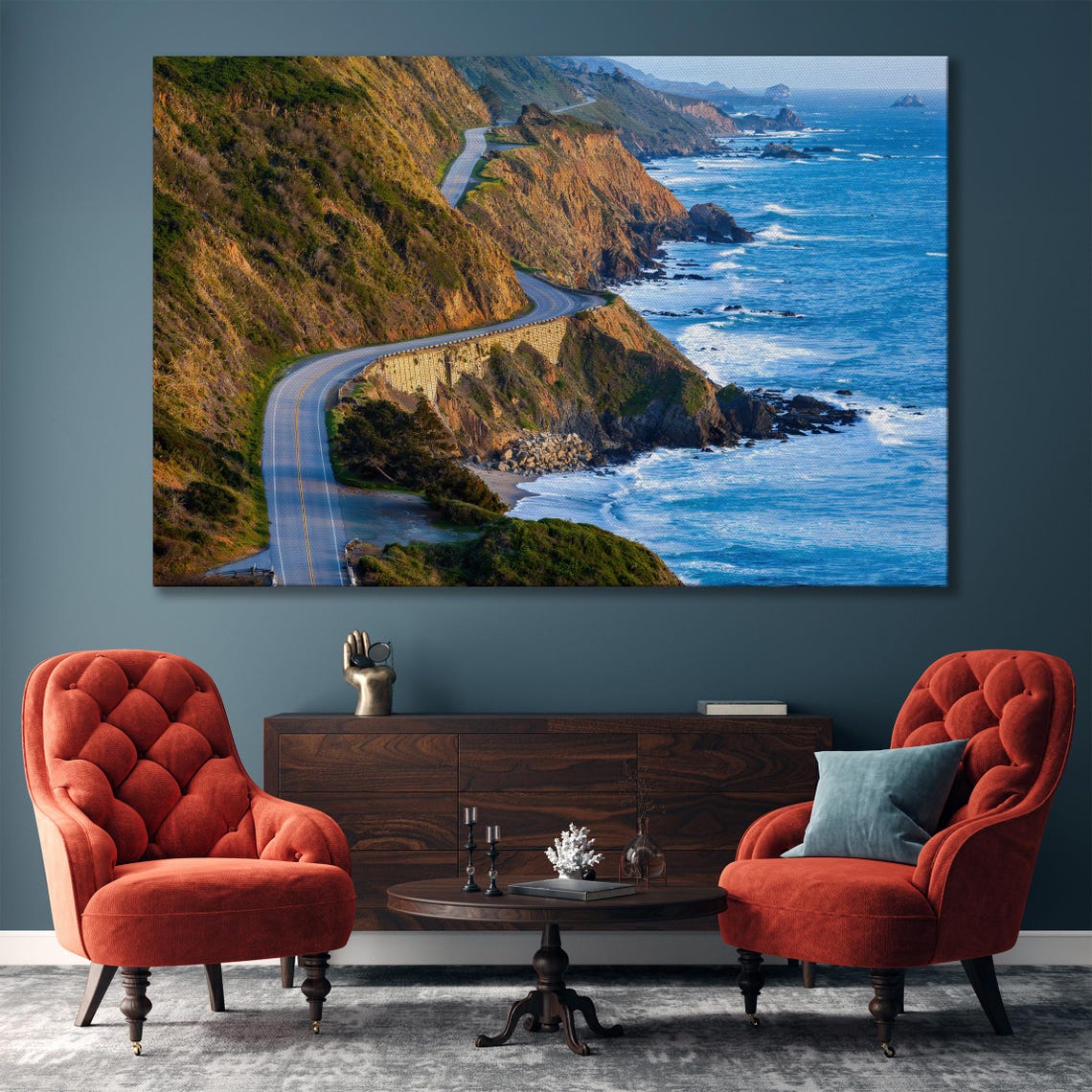 Pacific Coast Highway Big Sur Cliffs Ocean Drive Scenic Wall Art - Image 3