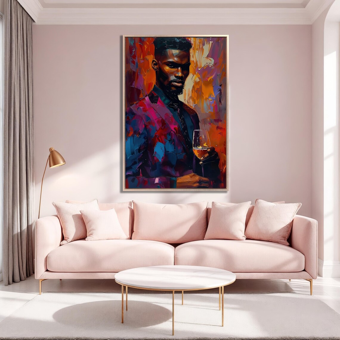 Vibrant Abstract Portrait Of A Gentleman With Wine Glass Poster - Image 6