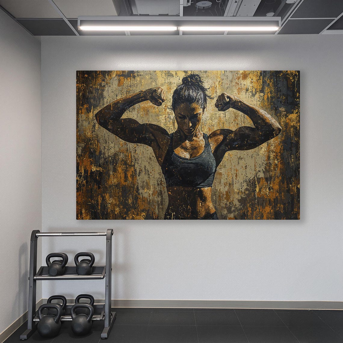 Fitness Motivation Framed Art Female Athlete Painting Print Strong Woman Wall Art Gym Decor Sports Poster Ready To Hang Gift - Image 6
