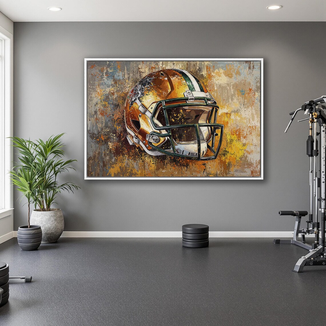 Gold And Green American Football Helmet Painting Sports Poster - Image 5