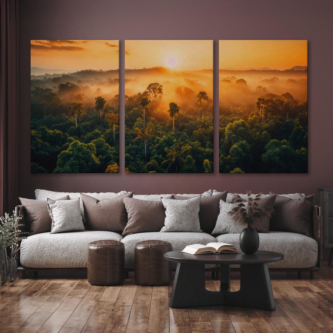 Tropical Rainforest Sunrise Misty Green Canopy Panoramic Photo Print - Image 6