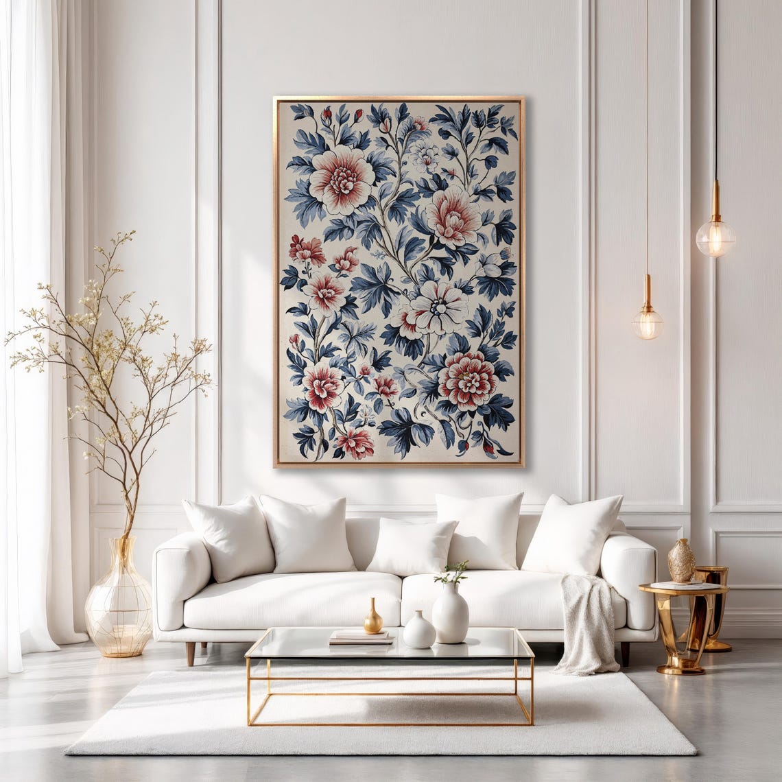 Vintage Chinoiserie Style Peony Blossoms Botanical Art Poster - Image 6