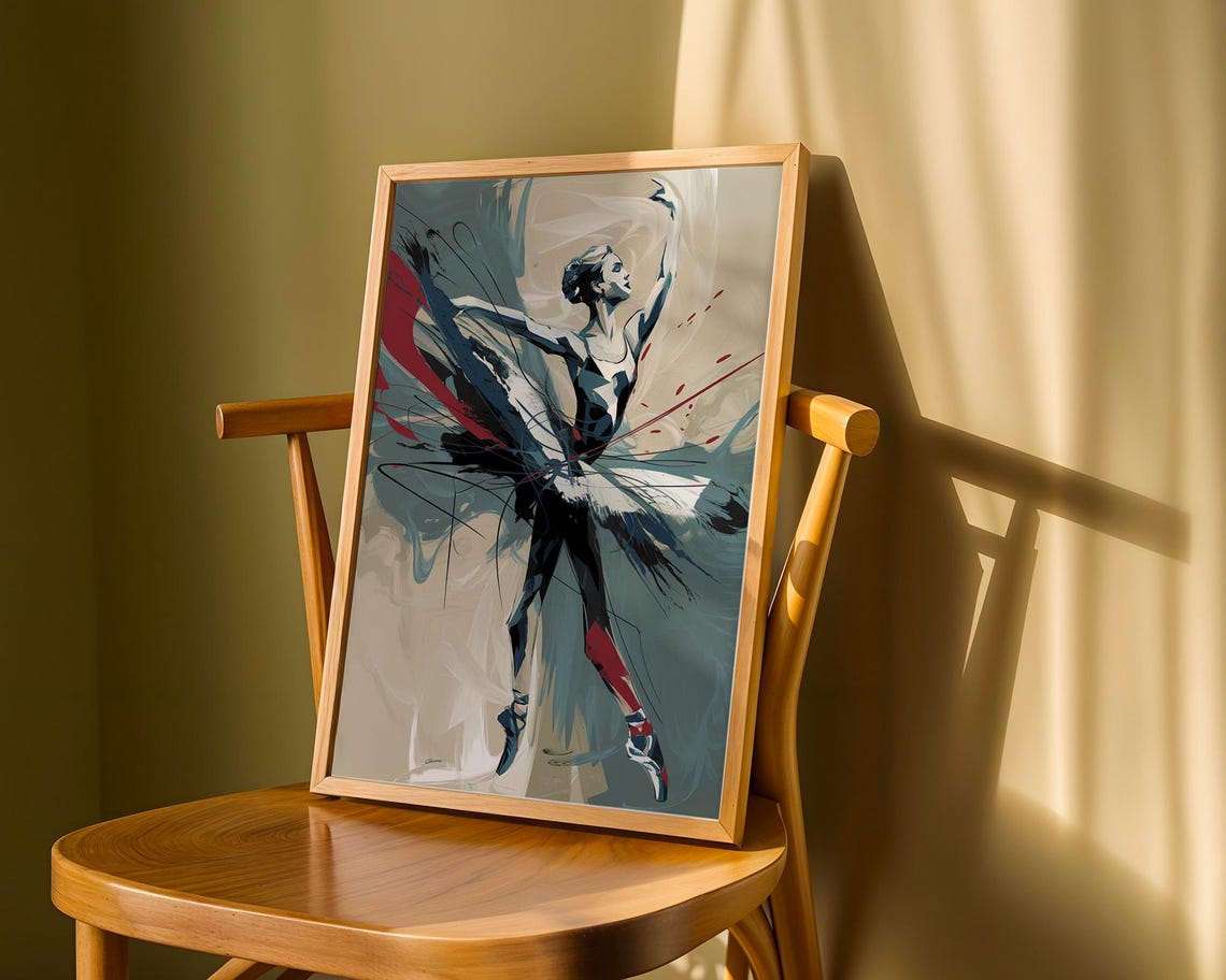 Modern Abstract Ballet Ballerina Art Print - Image 5