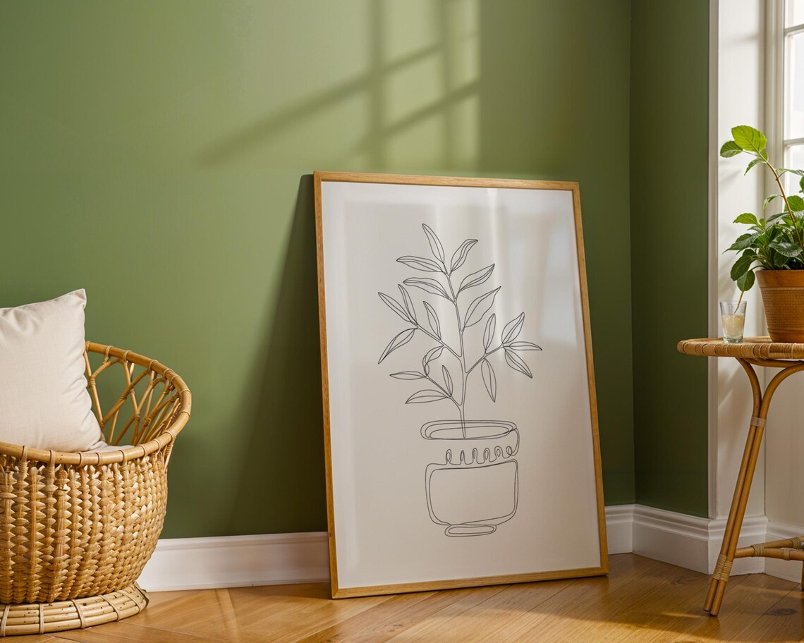 Minimalist Botanical Line Art, Elegant Plant Drawing - Image 6