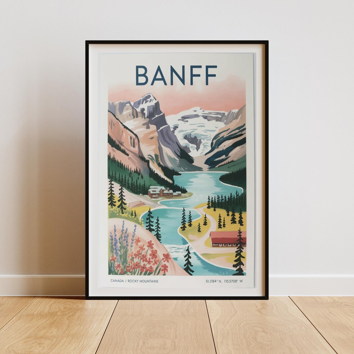 Banff Travel Poster, Vintage Rocky Mountains Landscape - Image 3