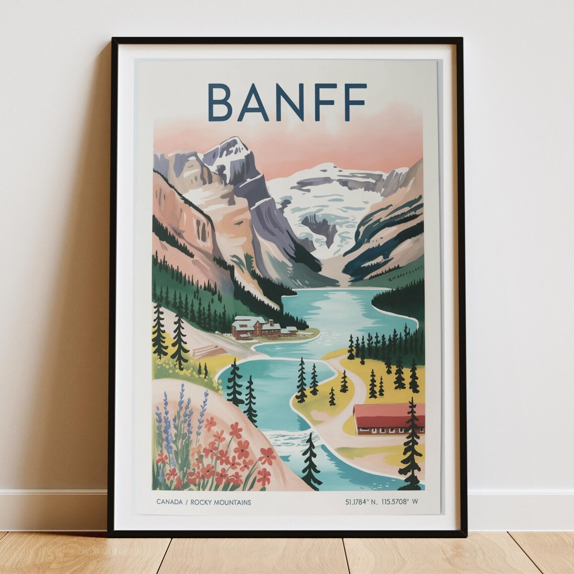 Banff Travel Poster, Vintage Rocky Mountains Landscape - Image 5
