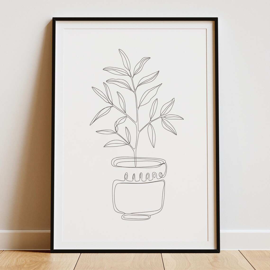 Minimalist Botanical Line Art, Elegant Plant Drawing - Image 3