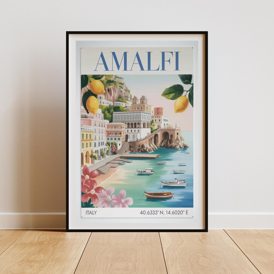 Amalfi Italy Vintage Travel Poster, Italian Coast - Image 3