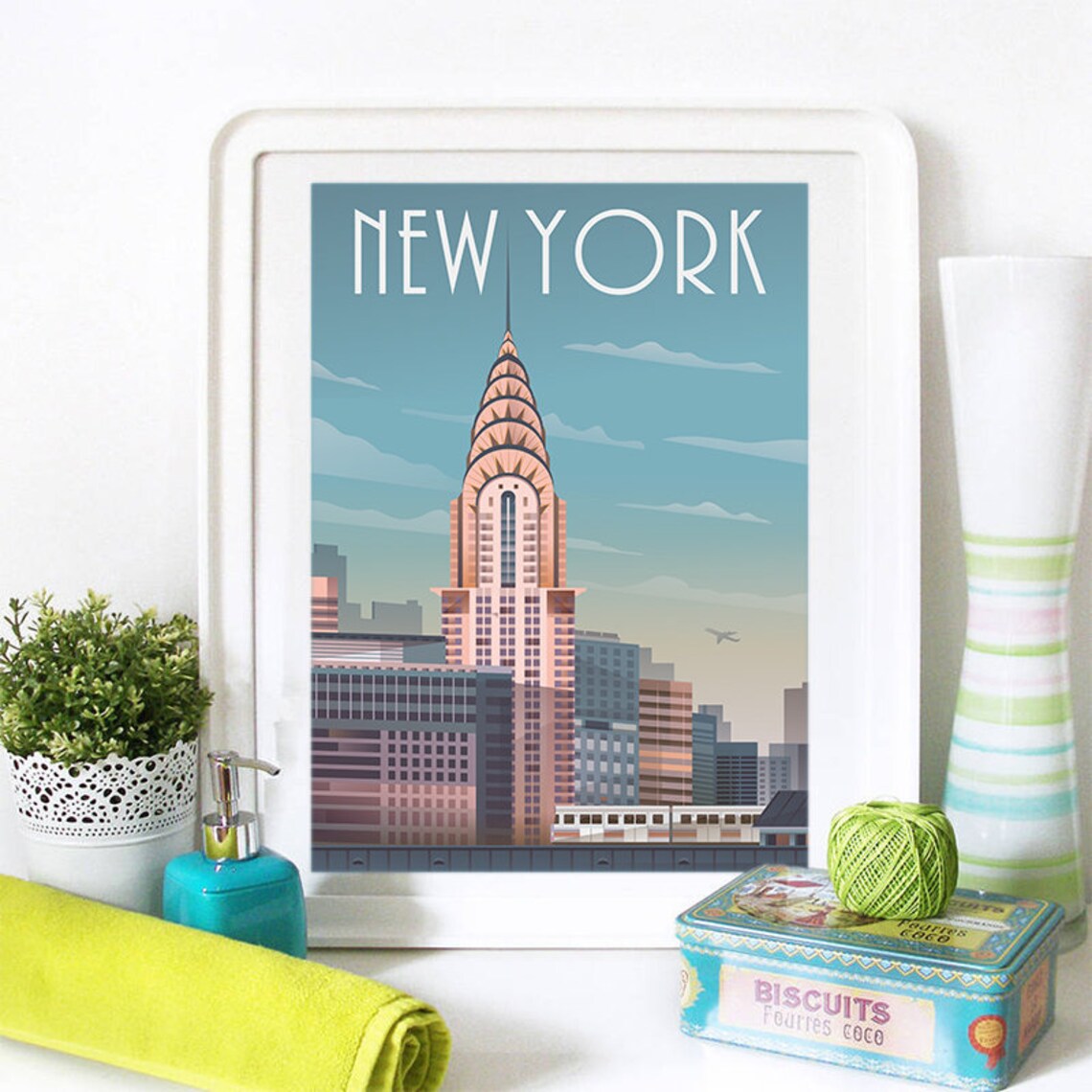 New York City Skyline, Watercolor Art Print - Image 2
