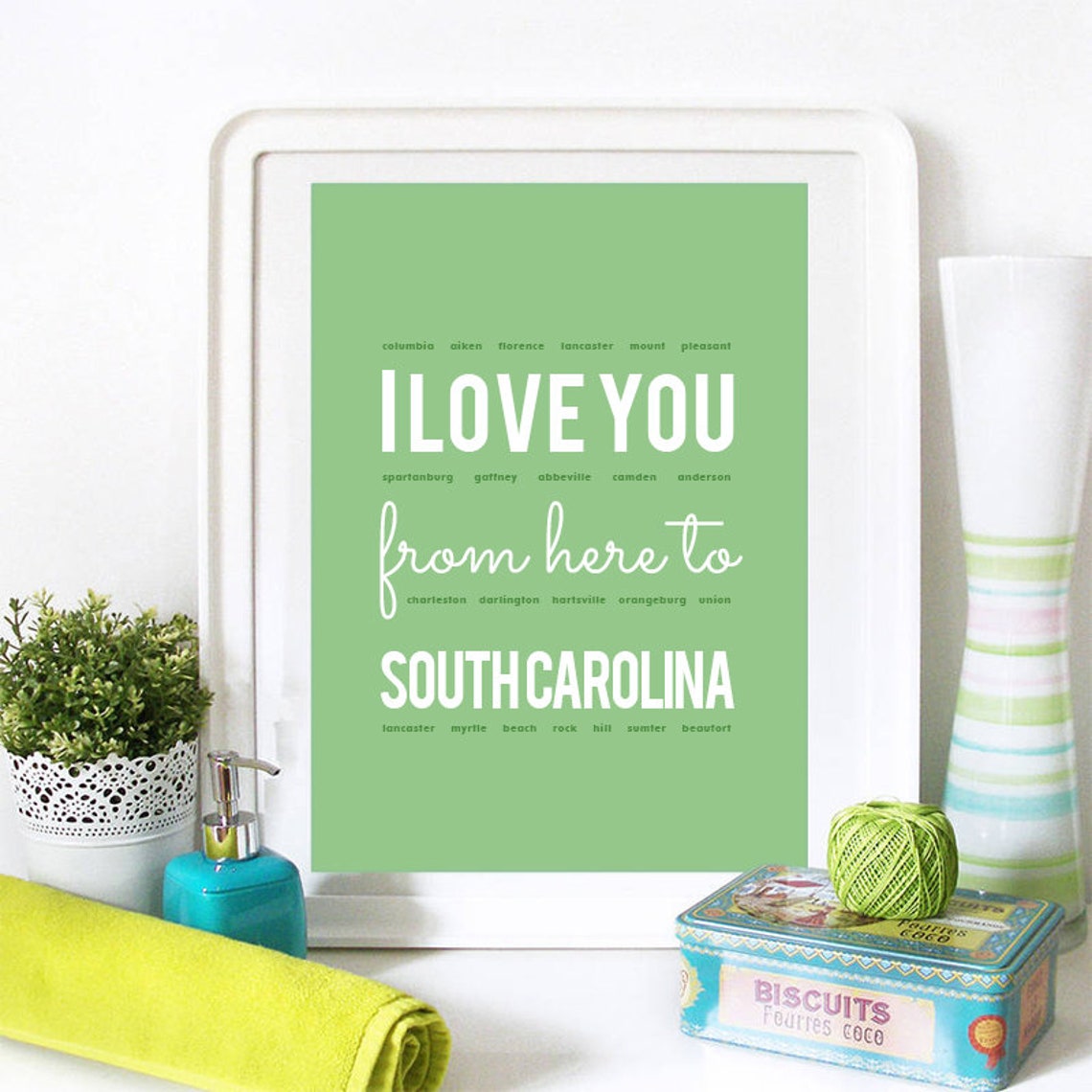 I Love You From Here To South Carolina South Carolina Print South Carolina Skyline South Carolina Art South Carolina Poster Sc Gift - Image 2