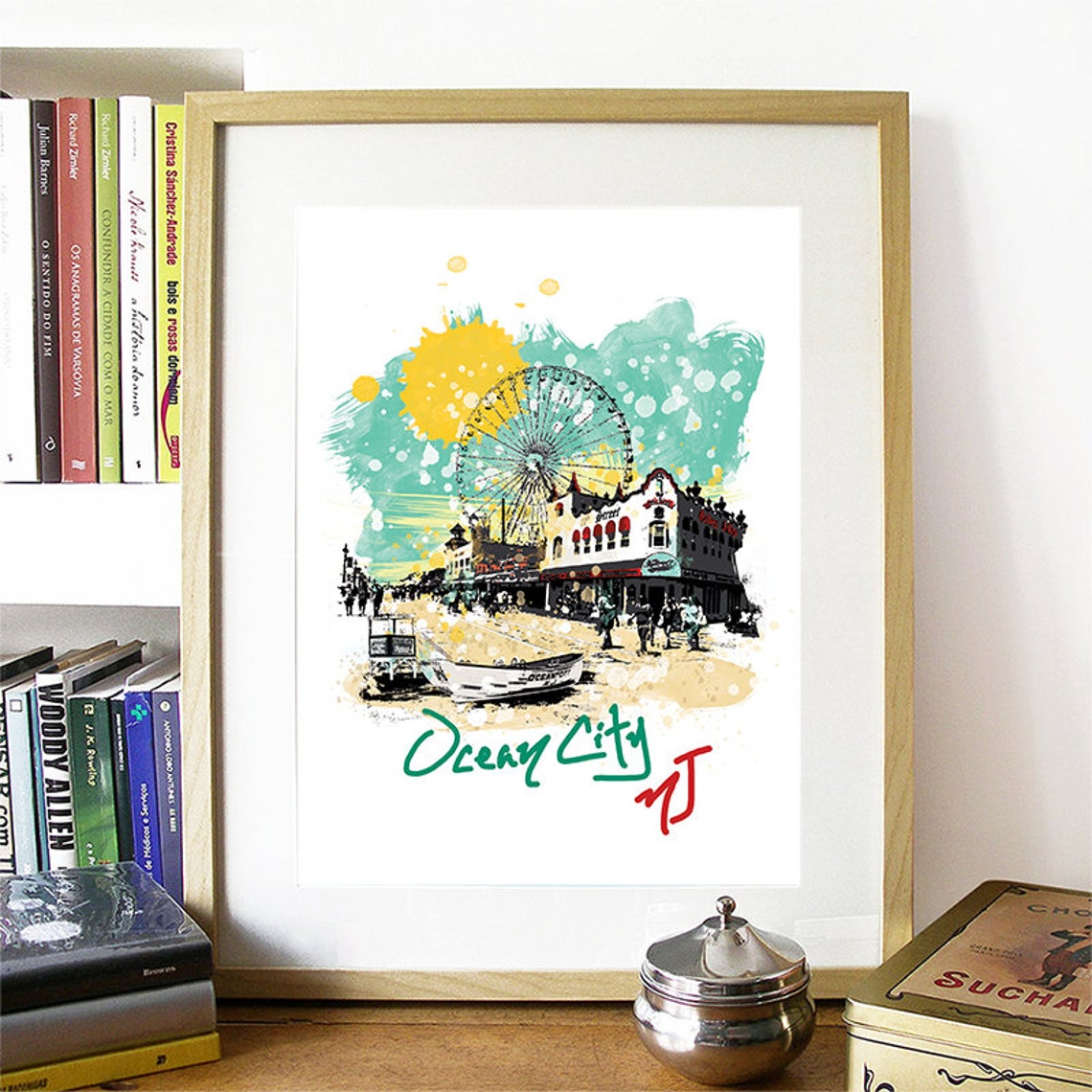 Ocean City New Jersey Print Ocean City New Jersey Skyline Ocean City New Jersey Art Ocean City New Jersey Poster Ocean City New Jersey - Image 2