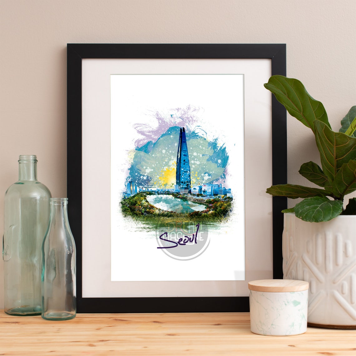 Seoul Print Seoul Skyline Seoul Art Seoul Poster Seoul Watercolor Seoul Art Print Seoul Map Seoul Wall Art Seoul Korea