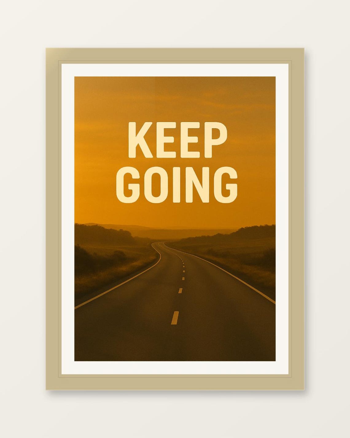 Keep Going Motivational Vintage Amber Road Quote Inspiring Print