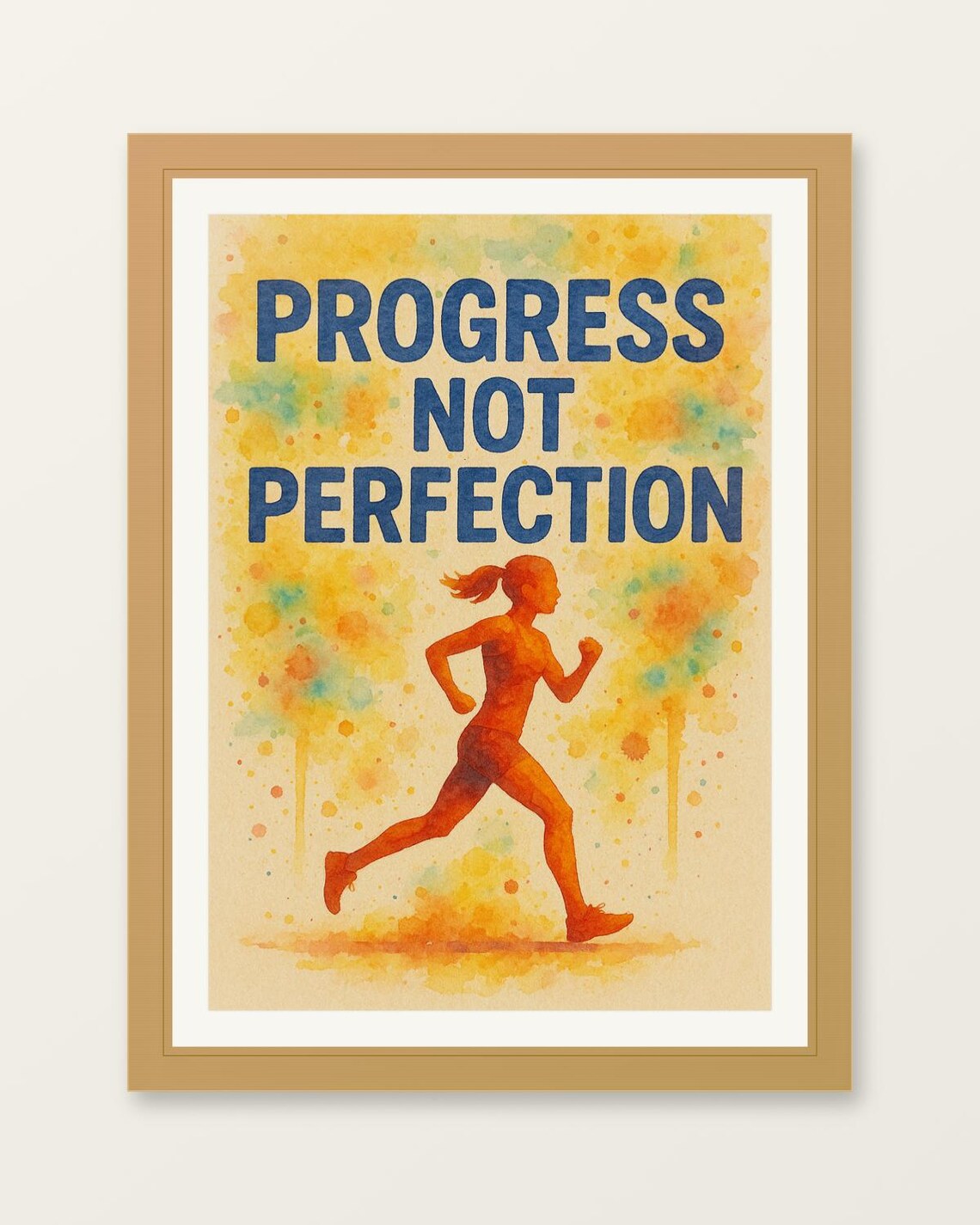 Progress Not Perfection Poster Motivational Minimalist Art Print