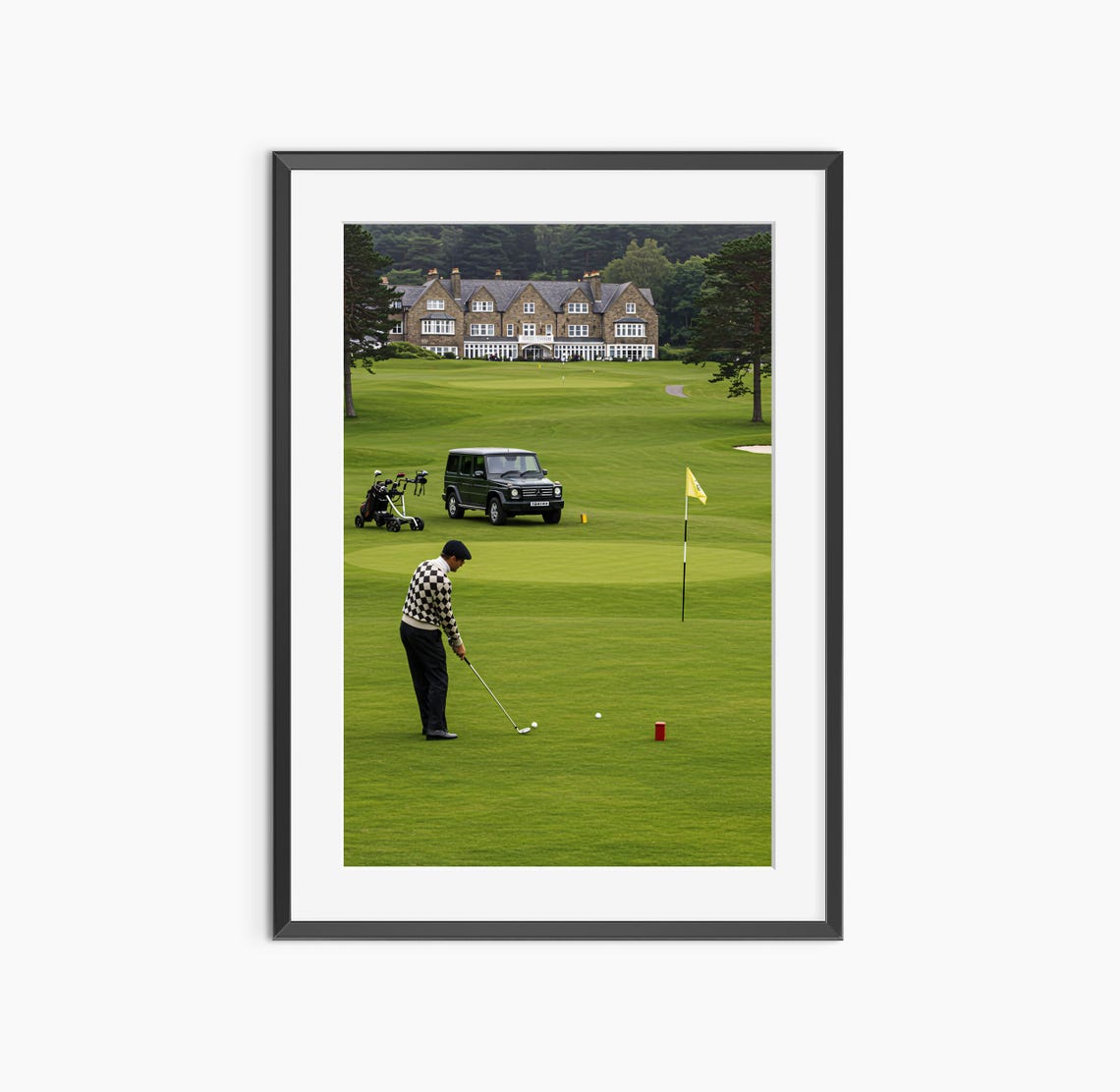 Golfer Putting on Country Club Green Manor House Golf Photo Poster