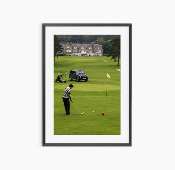 Golf Poster Photography Prints Wall Art Man Cave Decor Living Room Museum Quality