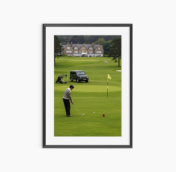 Golfer Putting on Country Club Green Manor House Golf Photo Poster